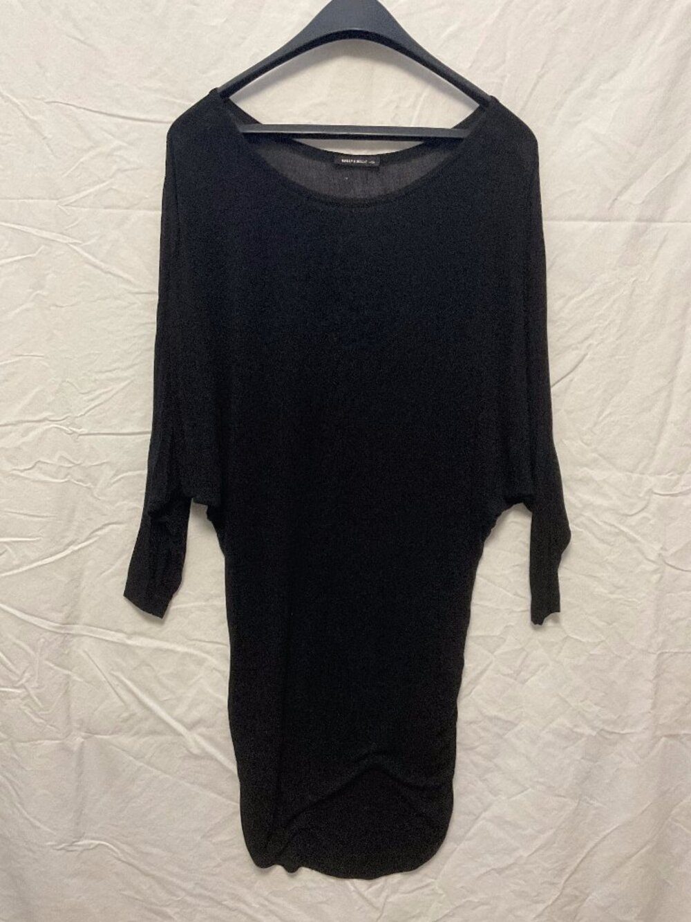 Nally & Millie Black Dolman Sleeve Knit Tunic Dress One Size